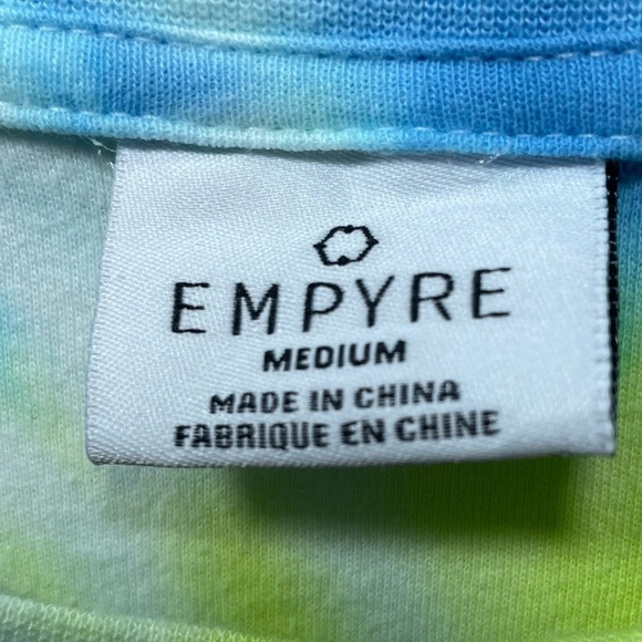 Empyre Shirt Women's Medium Tie Dye Yellow Smiley Face Roses Bright Colors Skate - Picture 3 of 4
